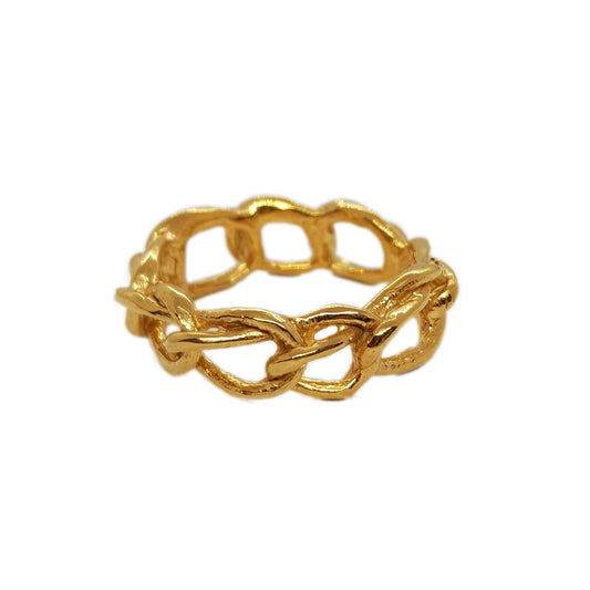 men's gold chunky chain ring
